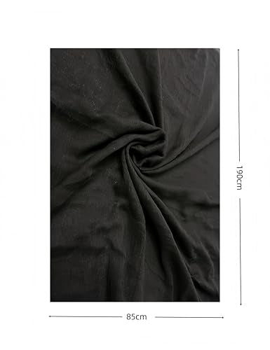 1Pack Black Viscose Cotton Hijab Scarf For Women,Fashionable Lightweight Modal Sunscreen Shawl Scarf Head Wraps For Abaya Accessories