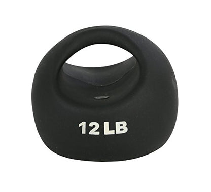 CanDo 10-3296 원 핸들 메디신 볼, 5.4kg(12파운드), 블랙 - size: 12 lbs