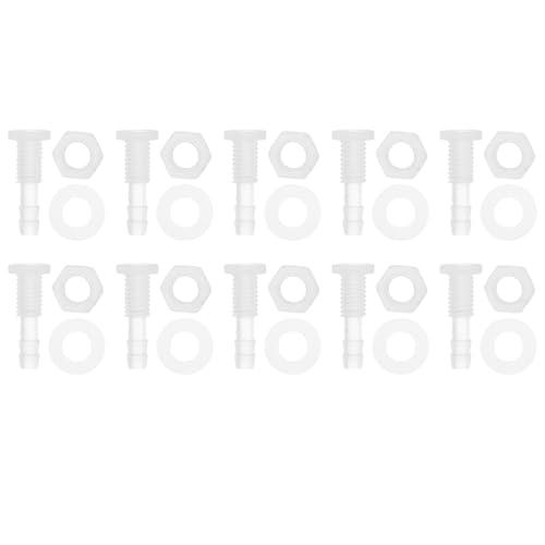 1 Set Plastic Hose Barb Fitting 3/16" Hose ID Barb M8 Male Thread Thru-Bulk Bulkhead Fittings Clear PP - size: 3/16"-M8