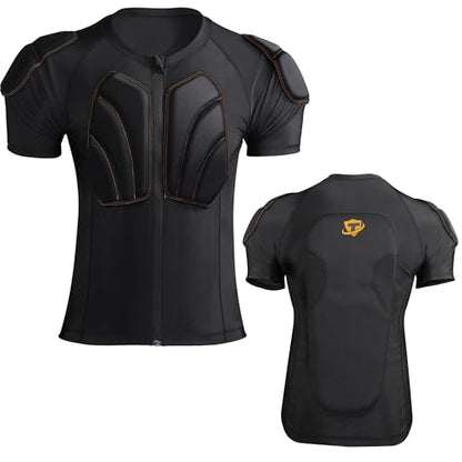 Men's Snowboard Protective Padded Shirt for Back Spine Shoulder Chest Protector Ski lmpact Shirt - size: Medium