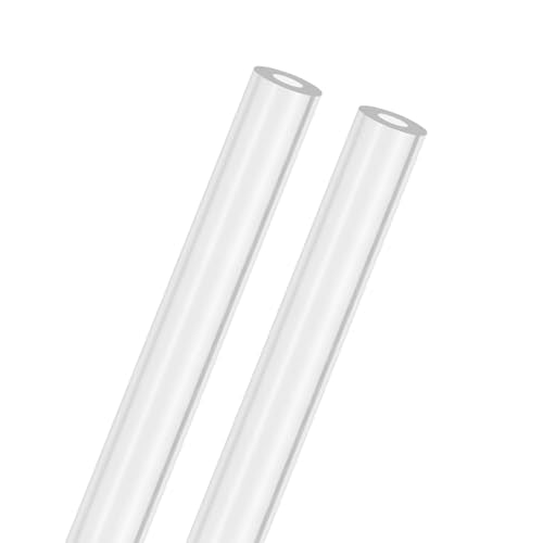 M METERXITY 2-Pack Clear Rigid Acrylic Pipe, 8mm[0.31"] ID x 18mm[0.71"] OD Plastic Round Tube for Water Cooling System/Lamps/Fountains/Aquariums/Display Stand, Acrylic Tubing [305mm/12IN] - size: 8mm ID x 18mm OD
