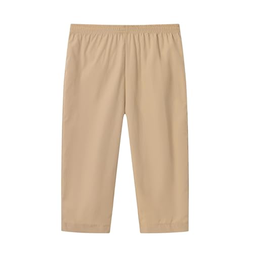 Boys Muslim Thobe Islamic Clothing Kids Muslim Prayer Clothes for Boys Eid Outfit Toddler Kaftan Ramadan Shirt Pants - color: Khaki, size: 5-6 Years