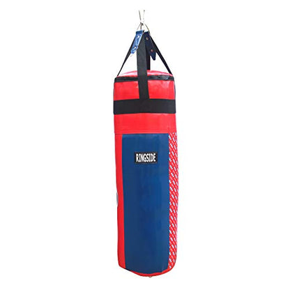 Ringside Apex Heavy Bag, Punching Bag for Boxing Training and Workout, 100 lbs, Includes Nylon Straps and Hanging Clip - color: Blue / White