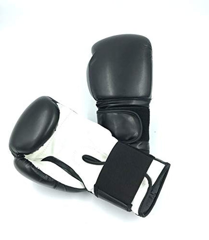 Boxing Gloves Black Kickboxing, Grappling, Fighting, Muay Thai Training Boxing Bag Gloves, Punch Bags and Focus Pads Punching Plain-Blank Vinyl Gloves No Logo - size: 12oz