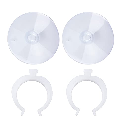 SUNGOOYUE Aquarium Hose Clamp Plastic Suction Cup Air Line Tube Holder for 12 to 16mm Transparent Pipe, 2 Cups 2 Clips, High Temperature Fixture for Fish Tank Tube Routing (Can clamp 25-34mm) - size: Can clamp 25-34mm