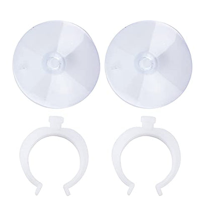 SUNGOOYUE Aquarium Hose Clamp Plastic Suction Cup Air Line Tube Holder for 12 to 16mm Transparent Pipe, 2 Cups 2 Clips, High Temperature Fixture for Fish Tank Tube Routing (Can clamp 25-34mm) - size: Can clamp 25-34mm