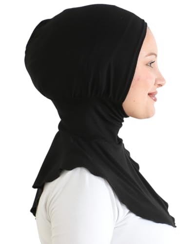 Prien Sport Hijab For Women, Muslim Head Scarf, Flexible Turban Girls, Chic Islamic Wear For Gym, Neck Collar Bonnet Viscose - color: Black