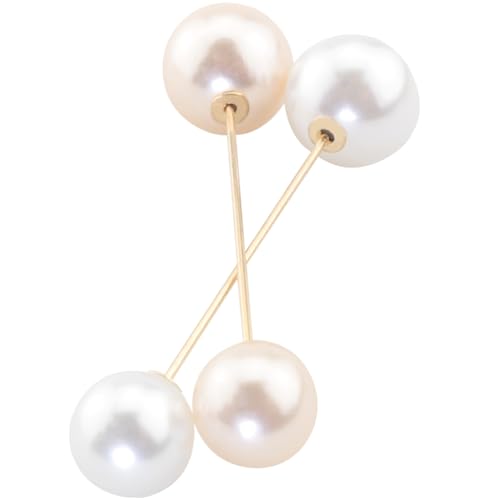 ZCZQC 6PCS Women's Fake Pearl Brooch Sweater Shawl Clip Full Clothes Simple Pin Anti-skidding Waist Pearl Buttons For Scarf Collar Cardigan