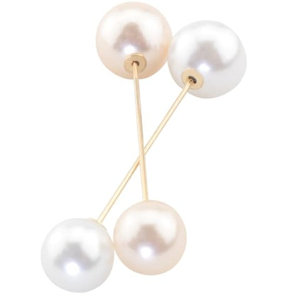 ZCZQC 6PCS Women's Fake Pearl Brooch Sweater Shawl Clip Full Clothes Simple Pin Anti-skidding Waist Pearl Buttons For Scarf Collar Cardigan