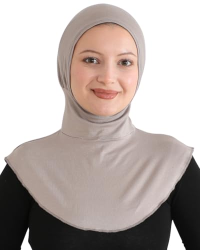 Prien Sport Hijab For Women, Muslim Head Scarf, Flexible Turban Girls, Chic Islamic Wear For Gym, Neck Collar Bonnet Viscose - color: Light Mink