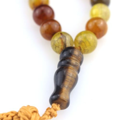 Muslims Islamic Dhikr Tasbeeh Tasbih Prayer Beads, 33 Brown Agate Stone Beads with Tassel