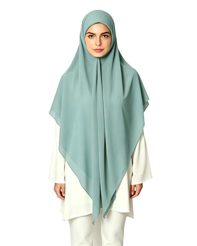 Lina & Lily Premium Chiffon Hijab Head Scarf Shawl Wrap for Muslim Women Square 58'' x 58'' - color: Sage Green