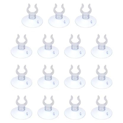 Aquarium Suction Cups, Fish Tank Suction Cups Clips Airline Tube Holders Clamps (Plastic, 15Pcs, Clear) for 0.5" Fish Tank Airline Tubing Binding Moss Shrimp Nest, 13x30MM - color: Clear, size: 13x30MM
