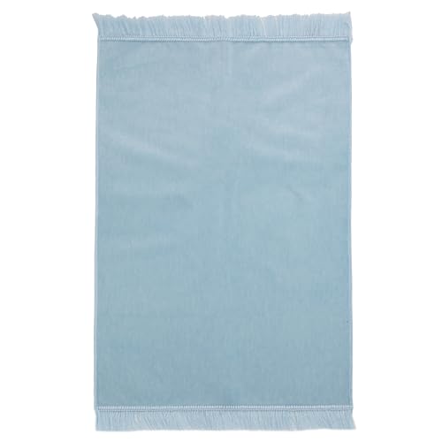 Modefa Muslim Velvet Prayer Rug Solid Simple (Baby Blue) - color: Baby Blue