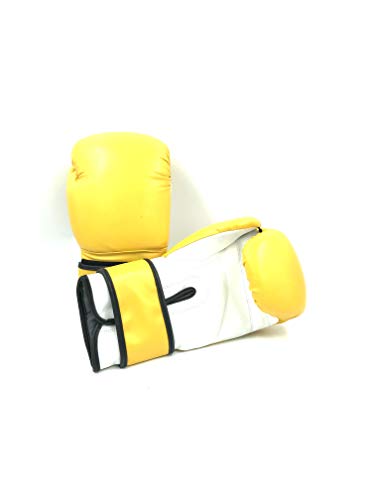 Boxing Gloves Yellow Kickboxing, Grappling, Fighting, Muay Thai Training Boxing Bag Gloves, Punch Bags and Focus Pads Punching Plain-Blank Vinyl Gloves No Logo - size: 14oz