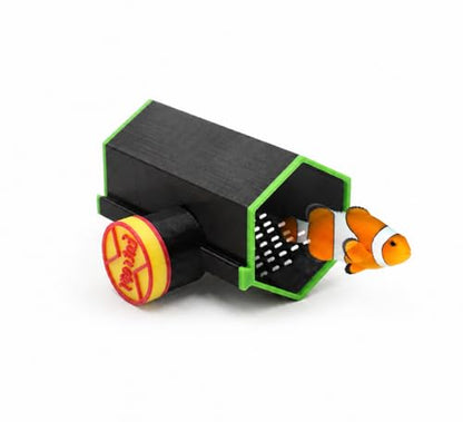 Magnetic Reef Tank Fish Hideout for Clownfish, 3D Printed Flow-Through Shelter for Shrimp, Fry & Small Reef Fish, 3.15" Aquarium Cave, Fits Glass up to 5/16" (Fluorescent Green)