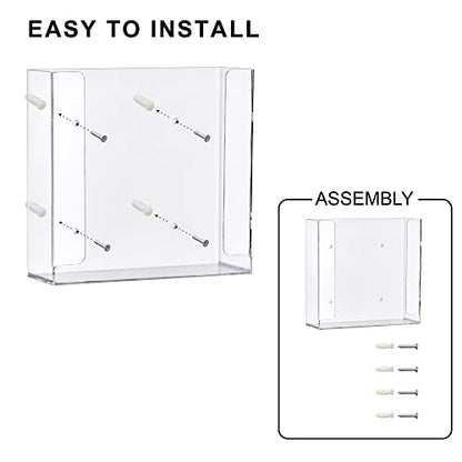 Acrylic Glove Box Holder, Wall-Mounted Glove Dispenser, Floating Glove Box Organizer, Medium Size (for 2 Boxes), 10.5" W x 10.0" H x 3.5" D (Mounting Hardware Included) - size: Medium (for 2 Boxes)