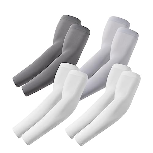 ROXUN Arm Sleeves Cooling UV Sun Protection Sport Compression for Men Women - color: 2 White+dark Gray+light Gray