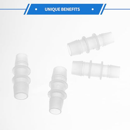 4pcs Plastic Hose Barb Fitting 9/16" to 1/2" Barbed Splicer Mender Joint Adapter Aquarium Clear - size: 9/16"-1/2"