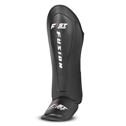 FF MMA Shin in Step Guards Padded Muay Thai Leg Protection for Kickboxing Training Sparring Leg Guards Adjustable Boxing Shininstep x2 - color: Black, size: Large/XL