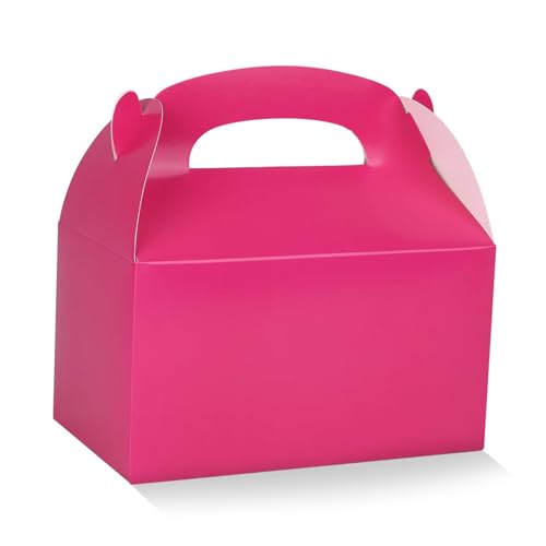 DjinnGlory 36 Pack Small Treat Boxes Gable Boxes 6.18 x 3.58 x 3.38 Inches, Mini Party Favor Paper Gift Boxes for Baby Shower Birthday Wedding Bridal Shower Party Mother's Day (Hot Pink) - color: Hot Pink