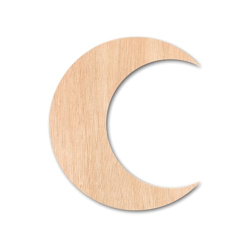 Unfinished Wood Crescent Moon Cutout for Crafts, 2 Inch, 1/4 Inch Thick, 10pcs - size: 2" - 10pcs