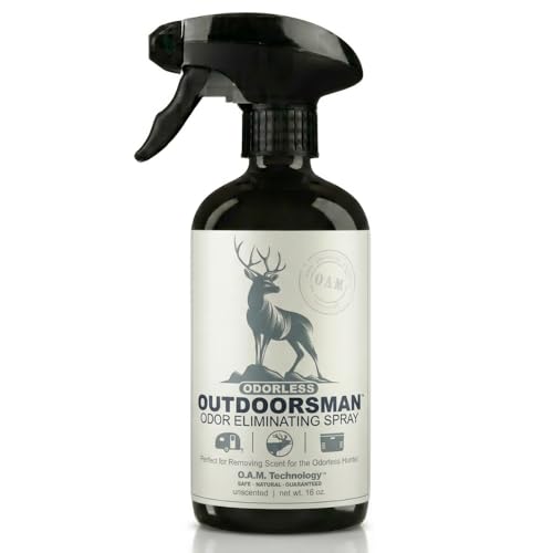 Odorless Outdoorsman Hunting Scent Eliminator Spray, 1 Pack, 16 oz | Eliminates Human Odor at the Source. Fragrance Free Control for Clothing, Boots, Packs and Gear. Field and Treestand Use - size: 16 Fl Oz (Pack of 1)