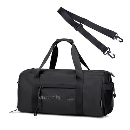 ARCTIC HUNTER AH Small Gym Bag Duffel Bag for Men Women with Shoe Compartment Ideal for Sports,Travel,and Overnight Trips, Athletic Gear Workout Weekender Bags, Black - style: Duffel Bag