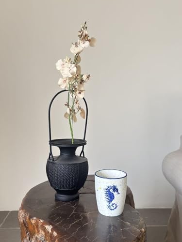 2PCS-Artistic Bathroom Toothbrush Holder and Tumbler Set with Navy Blue Fish Design