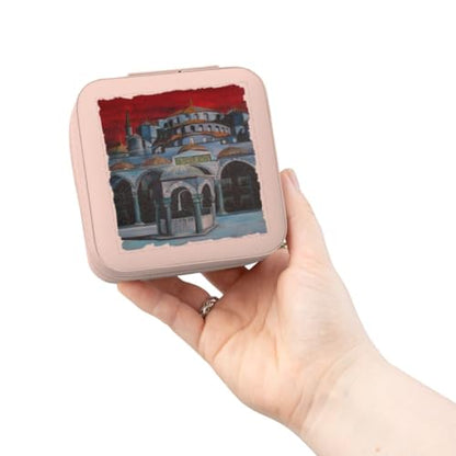 3dRose Sultan Ahmed Mosque - istanbul, islamic, sultan ahmed mosque, mosque, sultanahmet camii, blue mosque Jewelry Travel Case Pink