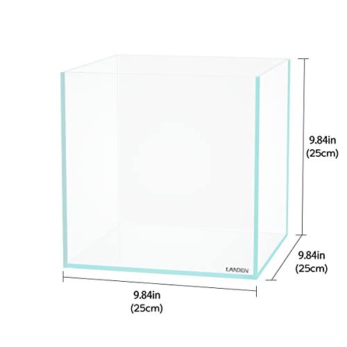 25C Rimless Low-Iron Cube Aquarium, 3.7 Gal, 9.8x9.8x9.8in | 25x25x25cm; shrimp, betta and nano; 5mm glass - size: 3.7Gal W9.84×D9.84×H9.84 in(25x25x25cm)