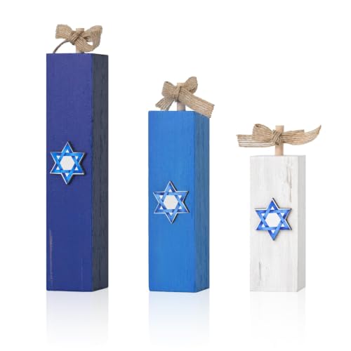 Smile Multi-Holiday Wooden Decorative Tabletop Ornaments, Star of David Tiered Tray Decor, Suitable for Hanukkah, Rosh Hashanah and Passover - style: Passover