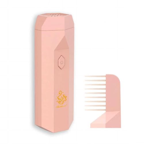 USB Rechargeable Electric Incense Burner, Handheld Arabic Diffuser with Comb Cover, Ideal Gift for Muslim Ramadan, Suitable for Home and Office Daily Use. (Pink) - color: Pink
