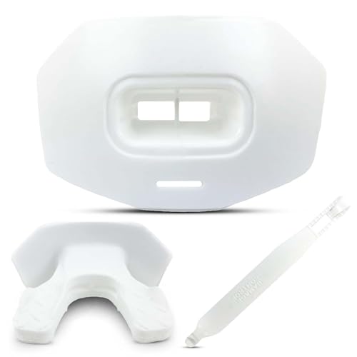 DAMAGE CONTROL Youth Football Mouth Guard – Breathable No Boil Mouthpiece, Protects Lips & Teeth, Works with Braces, Includes Helmet Strap – Sports Gear & Accessories (White) - color: White
