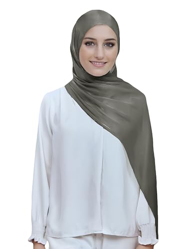 Lina & Lily Sheen Shimmer Women's Crepe Scarf Shawl Wrap Head Hijab Lightweight - color: Dark Gray