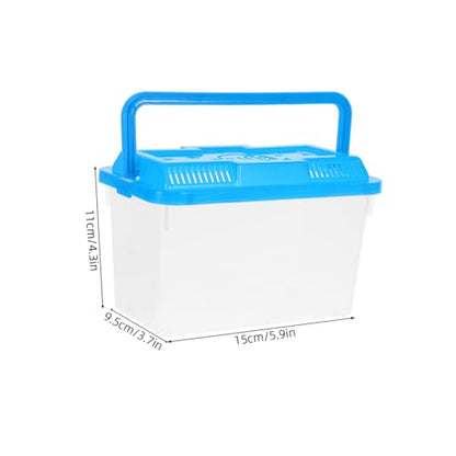 VICASKY 4Pcs Portable Mini Transparent Fish Tank with Handle Versatile Reptile Carrier Hamster Travel Box for Safe Pet Transportation and Attractive Home Decor