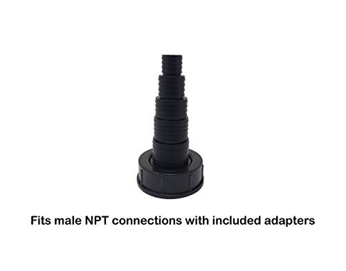 Pond Tubing Pump Fitting, 30 Configurations, Works with Most Pumps, Fish Safe, Black - size: 1 Pack