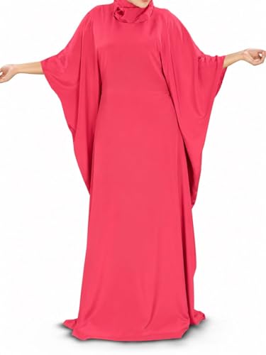 MyBatua Women's Kaftan, Free Size Abaya, Dubai Islamic Dress, Muslim Maxi KF-001 - color: Sweet Pink