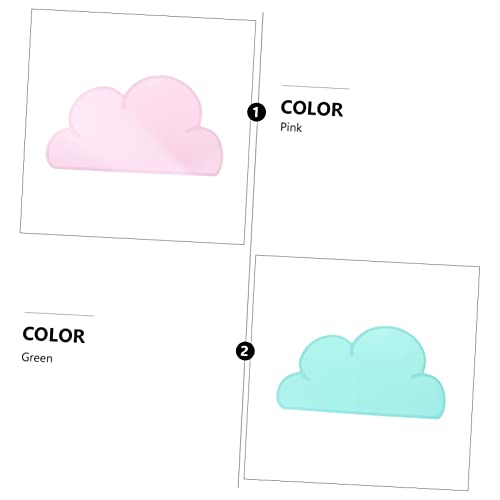 KESYOO 2pcs Heat Resistant Cloud Shaped Silicone Pet Food Mats Non Slip Wear Resistant Dog Cat Feeding Cushions Floor Protectors