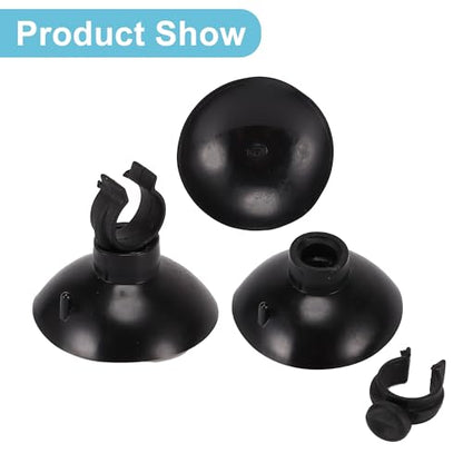 Aquarium Suction Cup, Aquarium Sucker Clip, Suction Cups Airline Tubing Holder, Fish Tank Accessories for Aquarium Fish Tank, Black, 0.39"