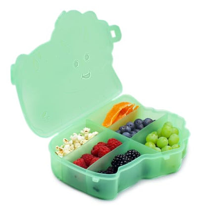 melii Animal Shaped Snackle Box - Divided Snack Container, Food Storage for Kids, Removable Dividers, Arts & Crafts, Beads, BPA-Free - Dinosaur - color: Dinosaur