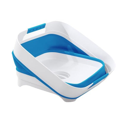 Collapsible Wash Basin for Baby Bottles - 2.4 Gallons Portable Wash Bin for RV Camping Sink, Space-Saving Dish Tub.Laundry & Utility Room Sinks (Blue) - color: Blue