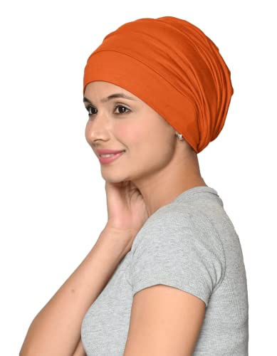 Chemo Silky Soft Slouchy Snood Bamboo Cap Beanie for Women Cancer Hair Loss Turban Hat Chemo Headwear Women - color: Ss200cinnamon Stick