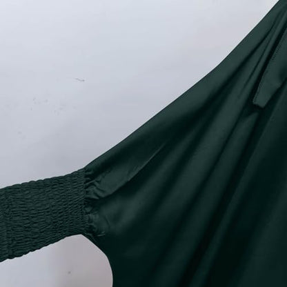 Lmdudan Girls Muslim Dress Hood Long Sleeve Prayer Dresses Robe Dubai Abaya 2026 Ramadan Kaftan Dress Kids 6-13 Years - color: Green, size: 12-13 Years
