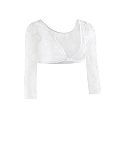 Sleevey Wonders Women's Basic 3/4 Length Slip-on Lace Sleeves White - size: Medium