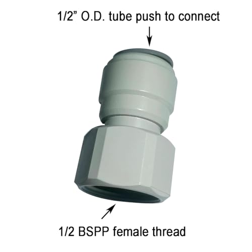 Acetal Copolymer 1/2" Tube OD Tube Fittings,1/2" Female Adapter, Push to connect for RO water filter system parts (pack of 5) - style: Female Adapter 1/2"
