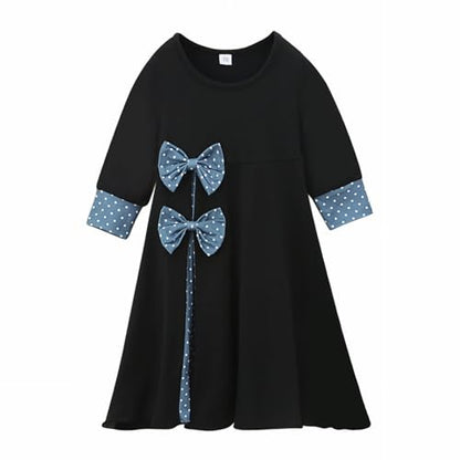 Abaya for Toddler Baby Girls Muslim Prayer Clothes with Hijab Kids Maxi Dress Middle East Dubai Islamic Clothing - color: Black, size: 5-6 Years