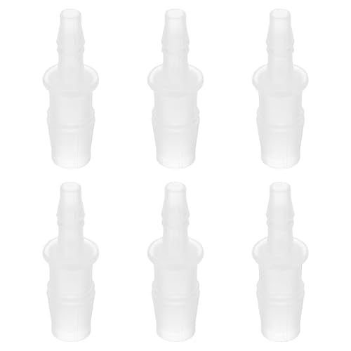 PATIKIL Hose Barb Reducer, 6 Pcs 3/8" to 3/16" Hose ID Connectors Joint Plastic Pipe Fitting Splicer Mender Union Adapter for Air Water Fuel Gas Aquarium, White - size: 3/8" to 3/16"