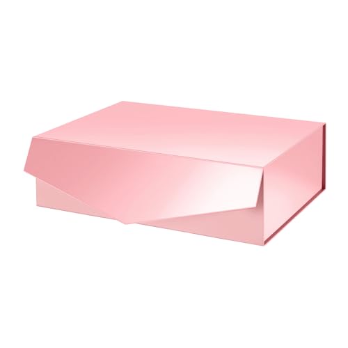 PACKHOME Large Pink Gift Box 13.5x9x4.1in with Magnetic Lid - color: 13.5x9x4.1 Inch-Pink-Pack of 1