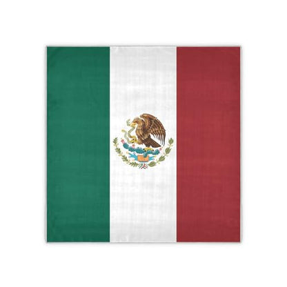 Bandana Square Head Scarf for Women Satin Hair Wrap Fashion Headband 27" - color: Mexico Flag